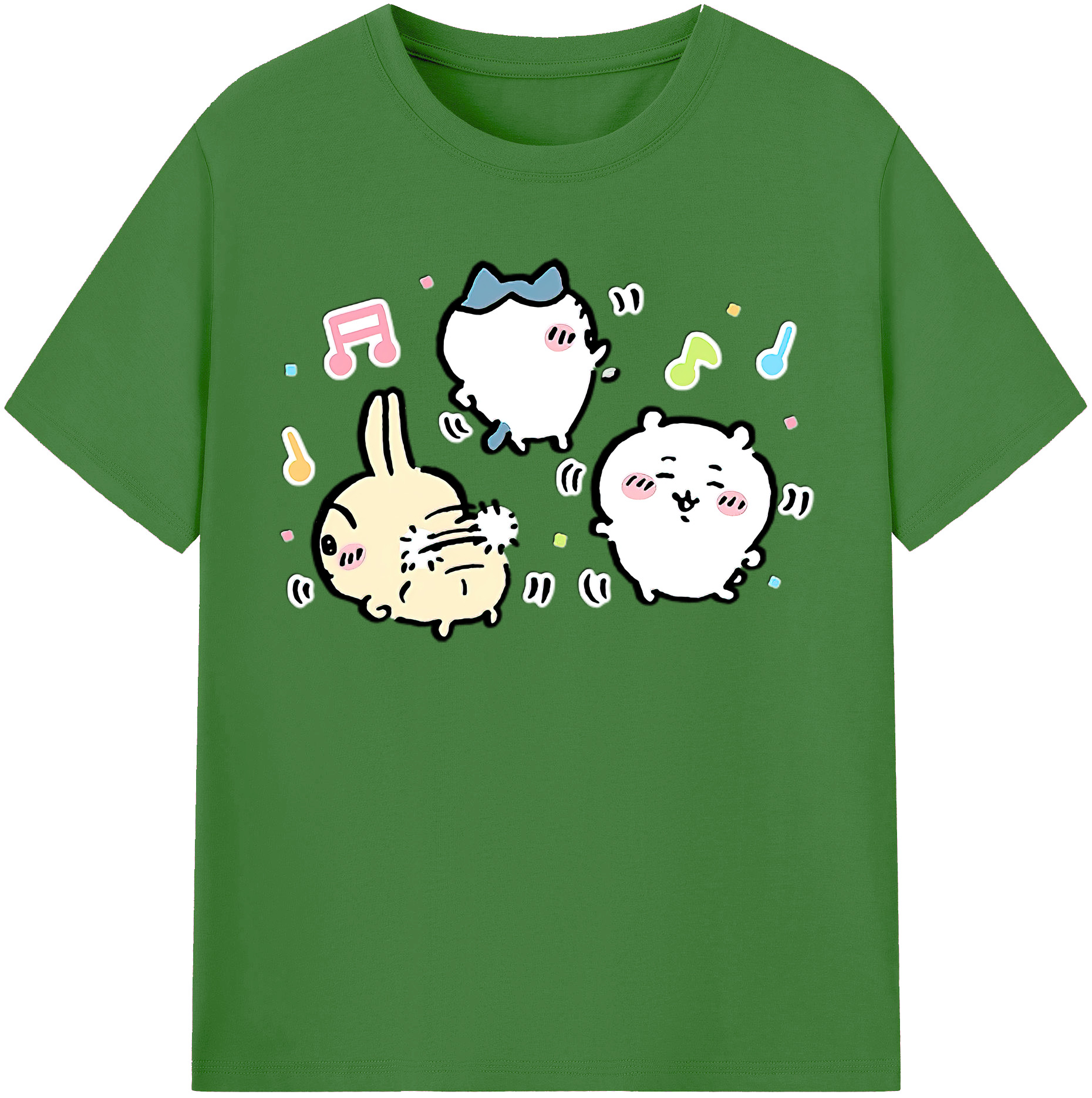（画像用） ちいかわ うさぎ Chii-kawa usagi レディースカジュアルプリントTシャツ（綿100％）